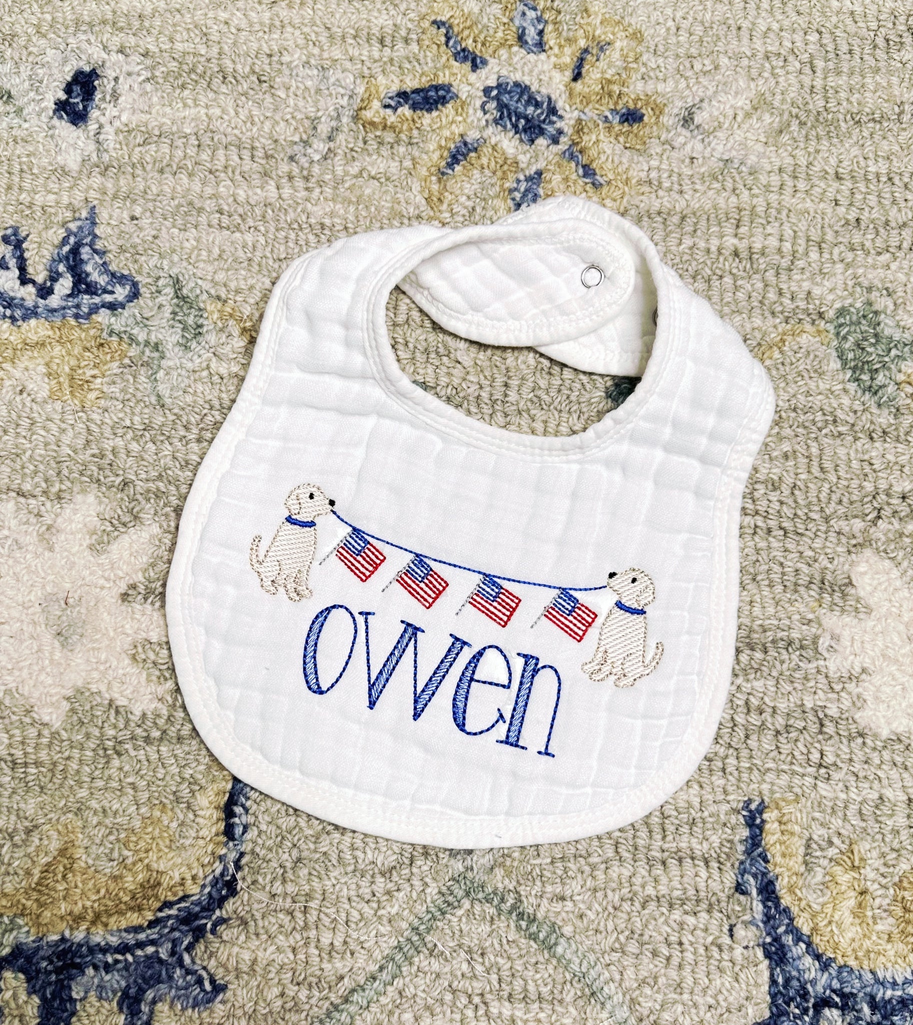 Katie Daugherty- White Muslin Bib